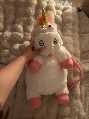 Plush White & Pink Unicorn backpack